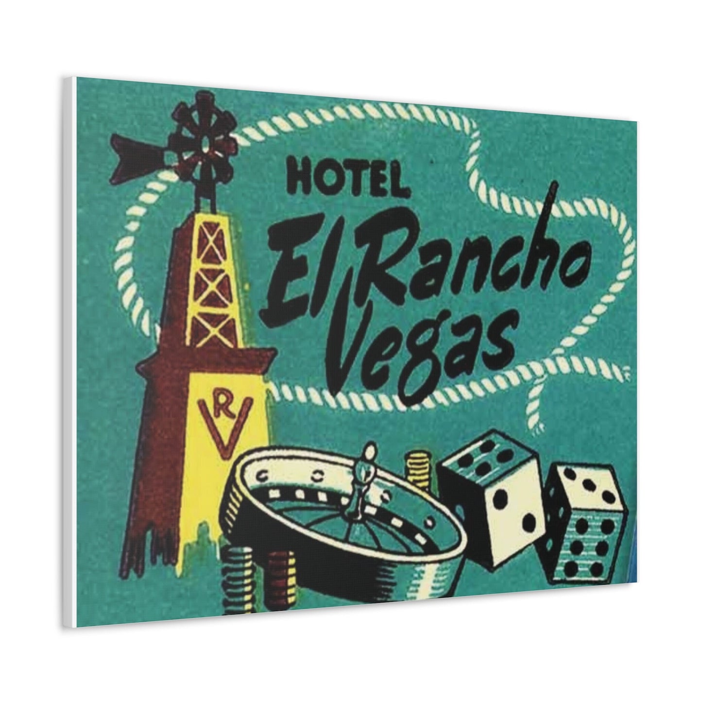 LAS VEGAS, Wall Art, Canvas Art, Vintage Matchbook Art El Rancho