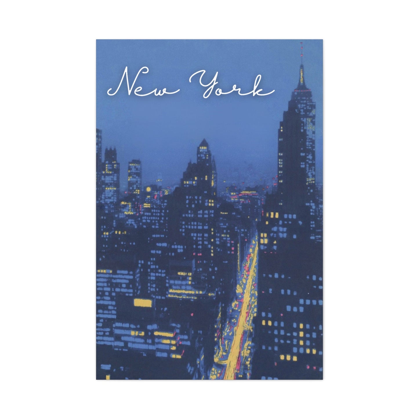 New York, Wall Art, Canvas Art, Vintage Menu