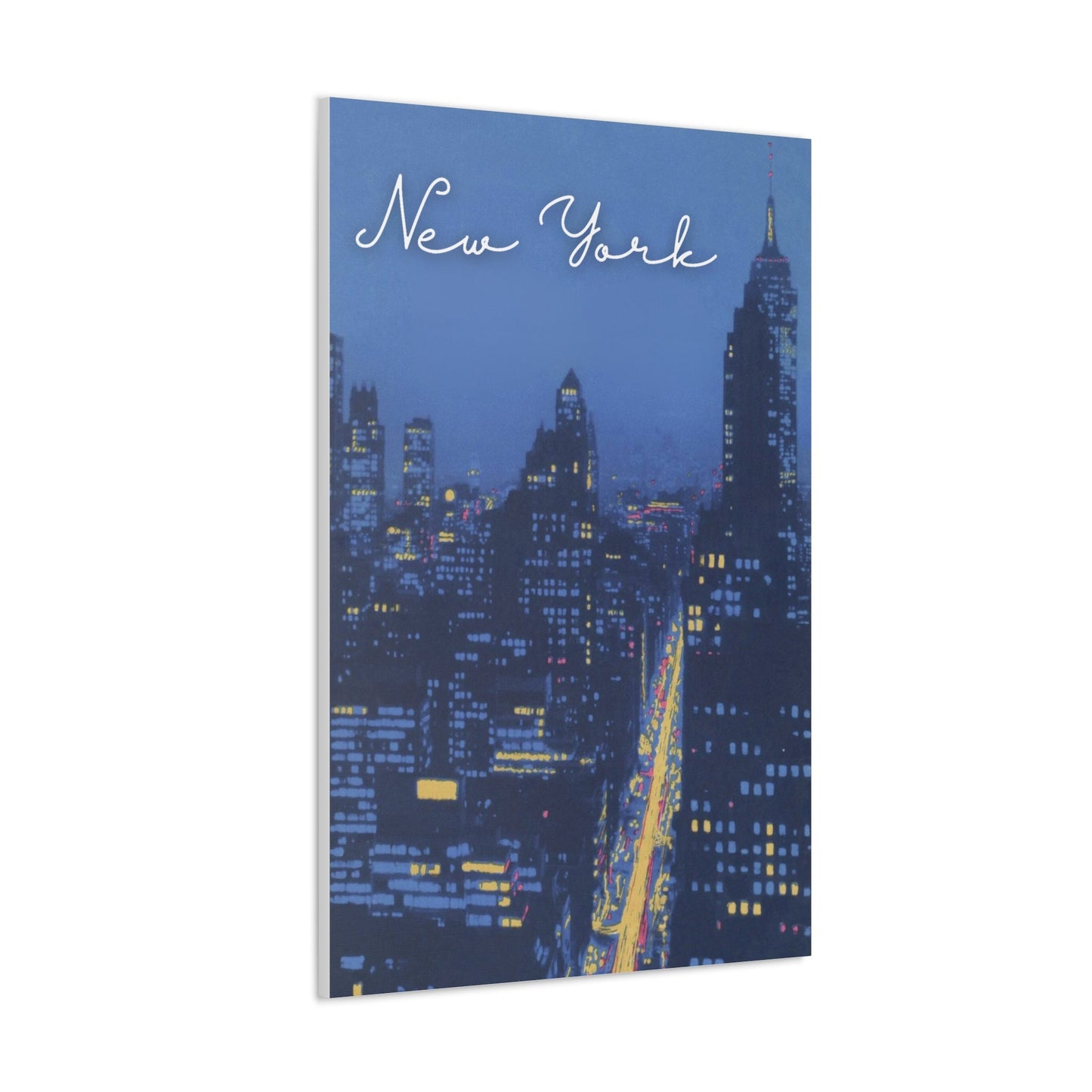 New York, Wall Art, Canvas Art, Vintage Menu