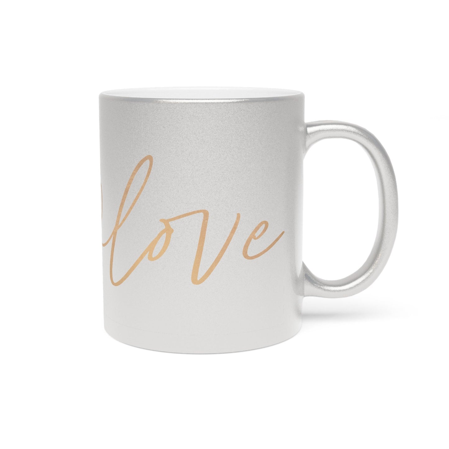 Gilded Love: Metallic Silver & Gold Coffee Mug - Elegant Drinkware - Luxury Ceramic Cup - Chic Beverage Vessel