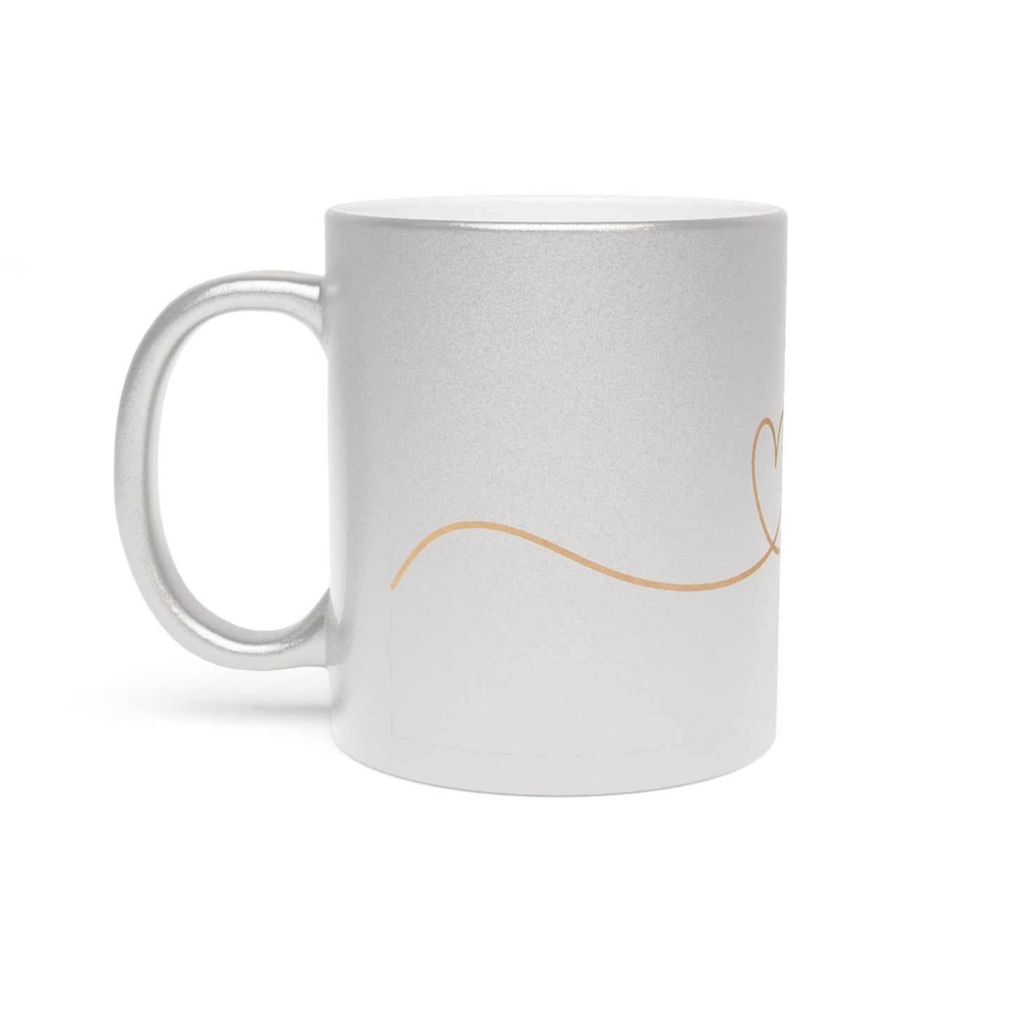 Gilded Love: Metallic Silver & Gold Coffee Mug - Elegant Drinkware - Luxury Ceramic Cup - Chic Beverage Vessel