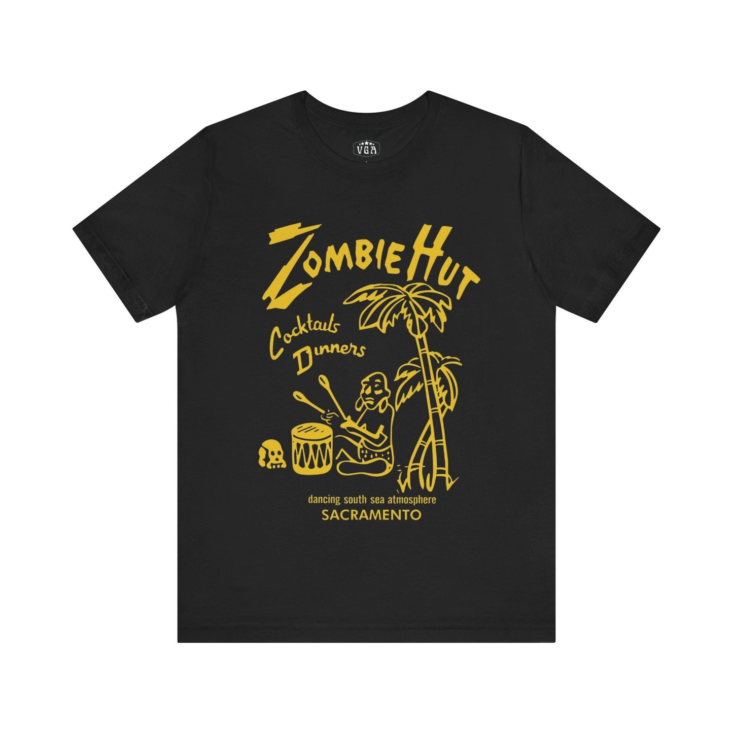 Retro Tiki Bar Aloha Shirt - Vintage Zombie Hut Sacramento Tee