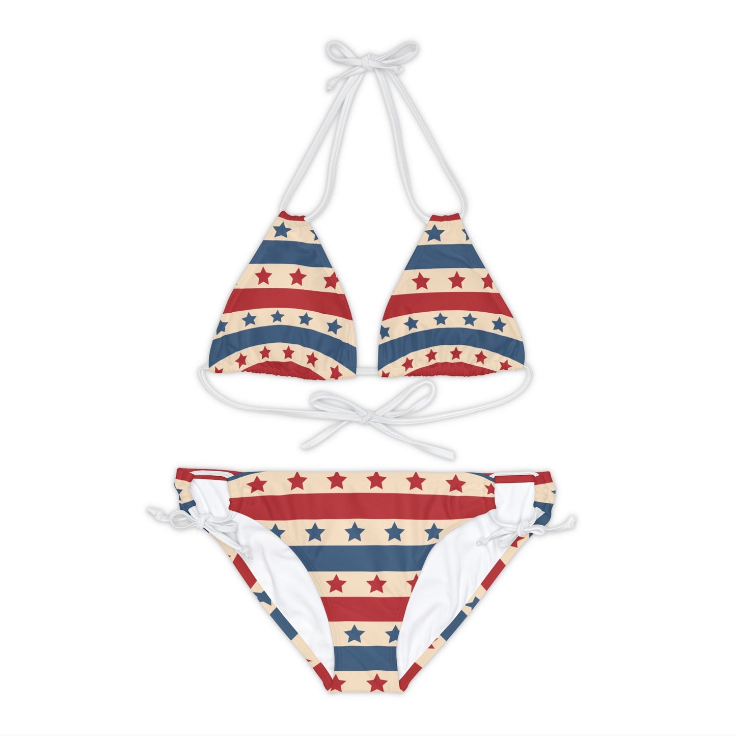 Patriotic Stars Bikini - 4th of July Strappy Swimsuit - Stars & Stripes Swimwear - Perfect 4th of July Beachwear