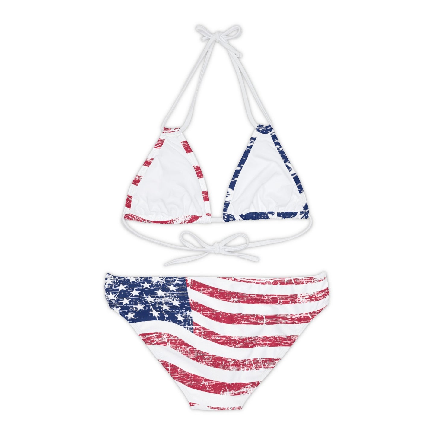 Star-Spangled Wonder Bikini - USA Patriotic Swimwear - Stars & Stripes Strappy Bikini Set - Perfect 4th of July Beachwear