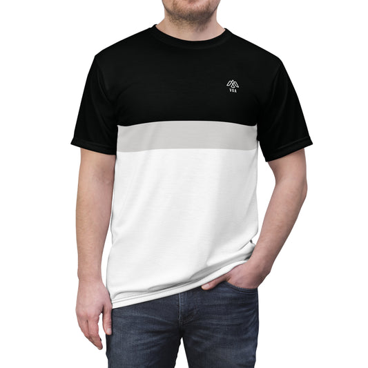 Vintage Black, Grey & White Stripe Tee for Men - Retro Guy Apparel