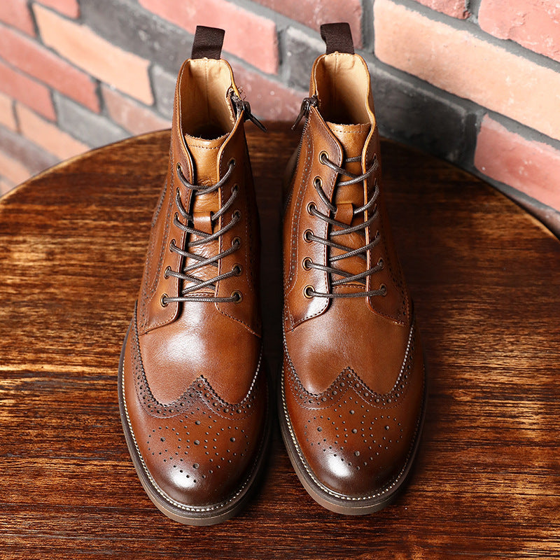 Men's Business English Style Leather Boots