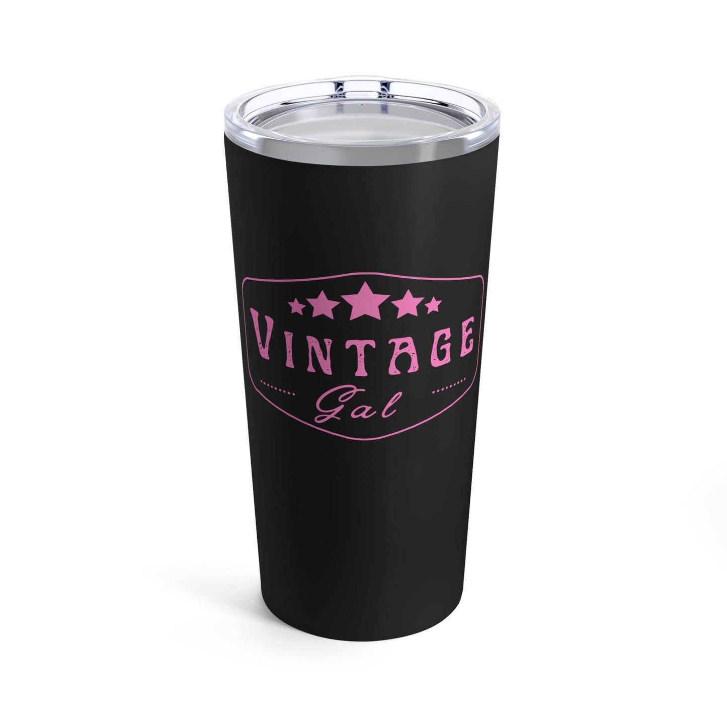 Vintage Apparel Retro Chic Drinkware, Black Pink Tumbler 20oz, Stylish Vintage Mug, Fashionable Retro Cup