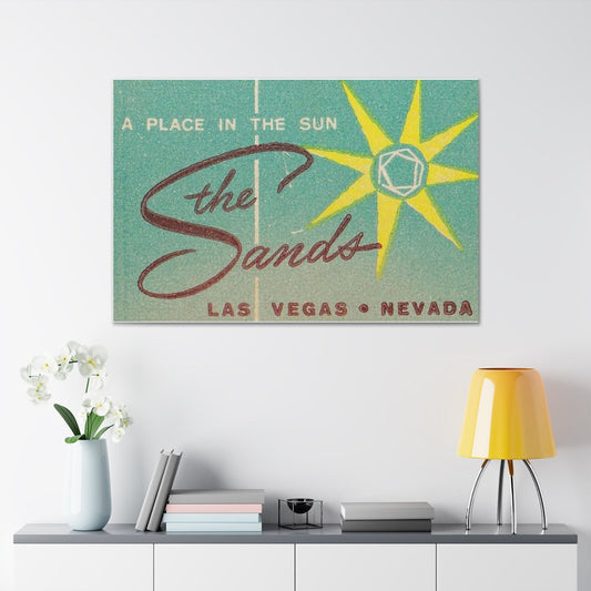 Las Vegas, Wall Art, Canvas Art, Bar Art, Vintage Matchbook Art, The Sands Casino