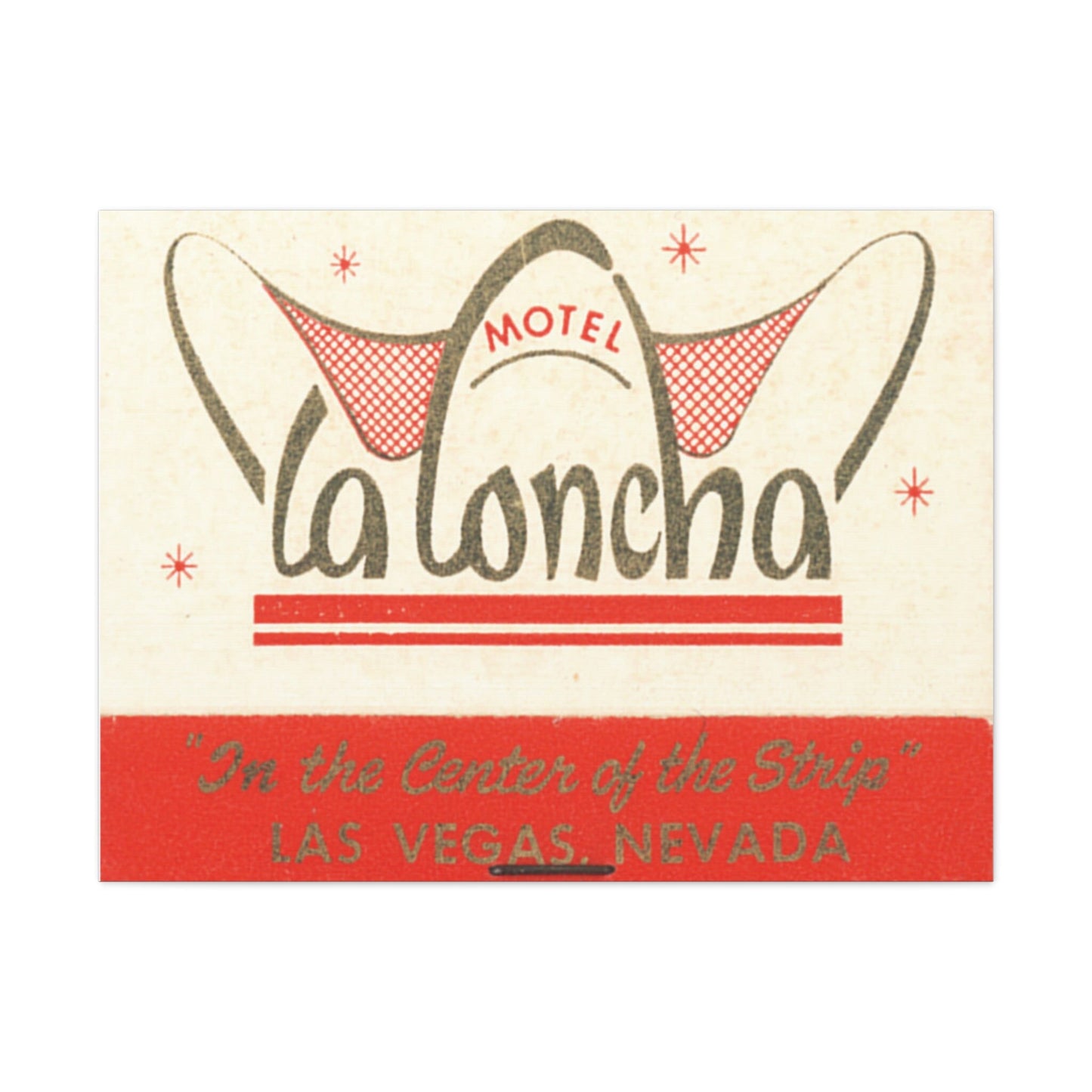 Las Vegas, Wall Art, Canvas Art, La Concha Motel, Vintage Vegas, Matchbook Art