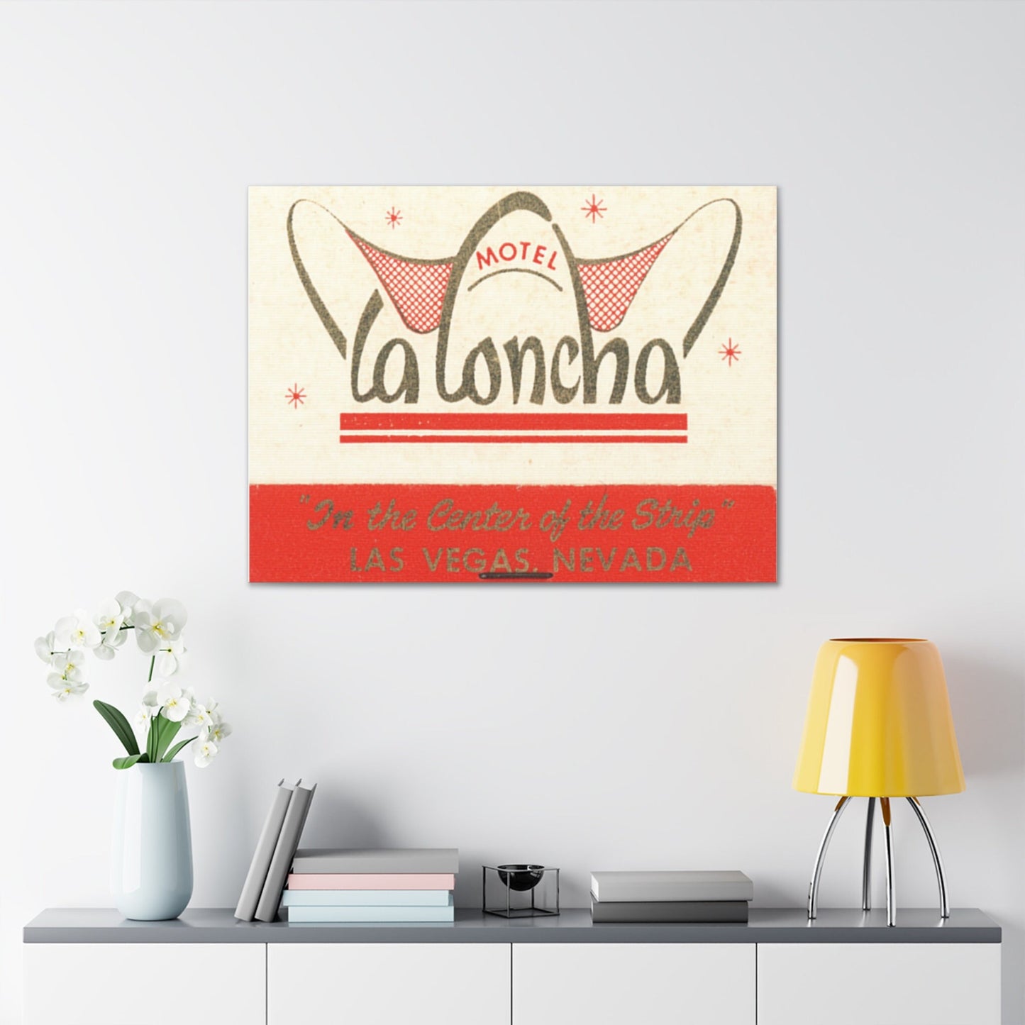 Las Vegas, Wall Art, Canvas Art, La Concha Motel, Vintage Vegas, Matchbook Art