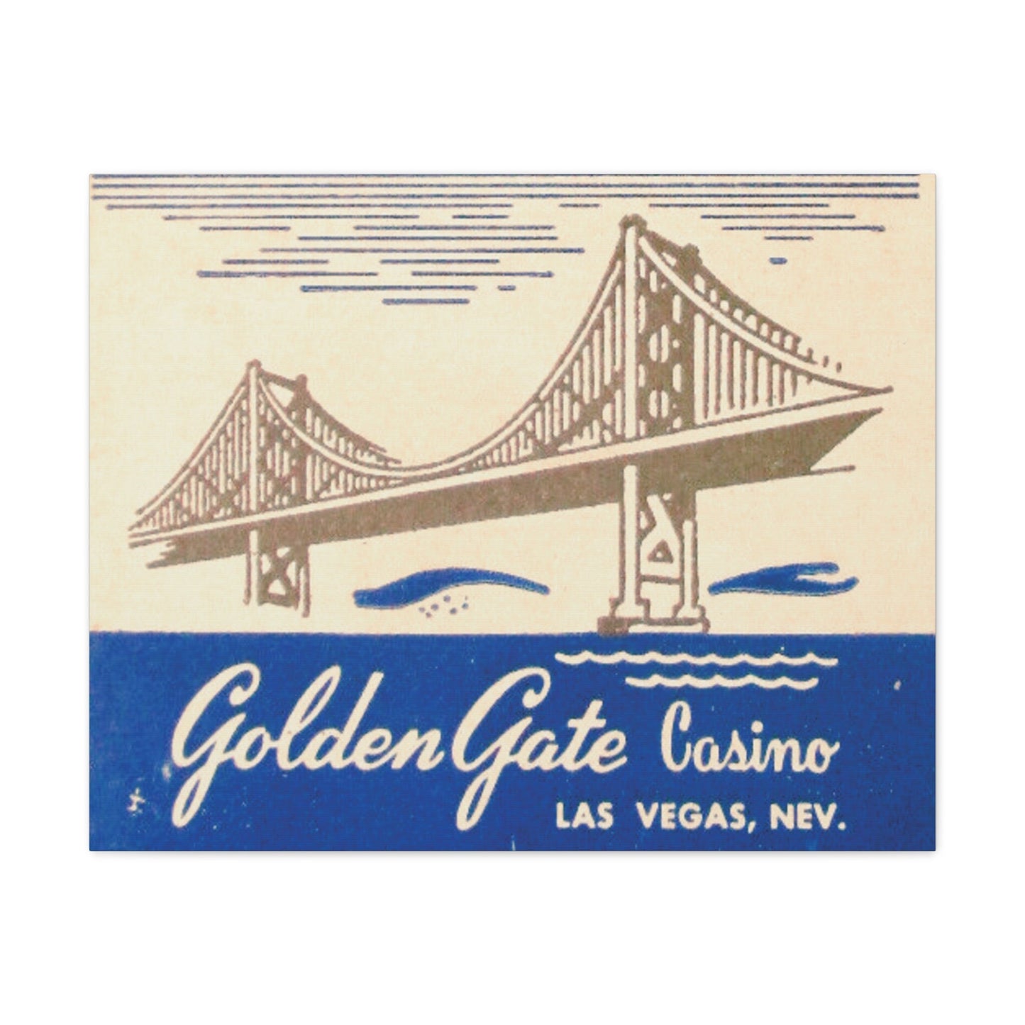 Las Vegas, Fremont Street, Wall Art, Canvas Art, Golden Gate Bridge Casino, Matchbook Art