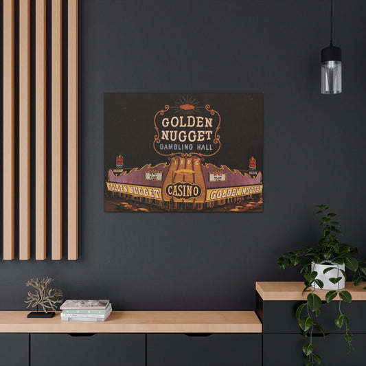 Las Vegas, Fremont Street, Wall Art, Canvas Art, Golden Nugget, Vintage Casino Art