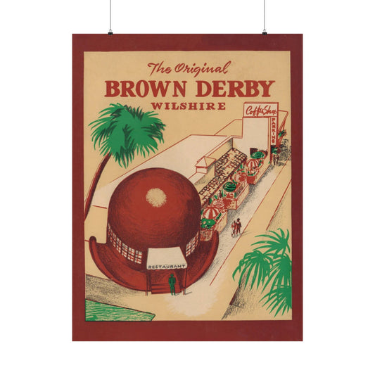 Vintage Hollywood Brown Derby Menu Art: Classic Bar Decor