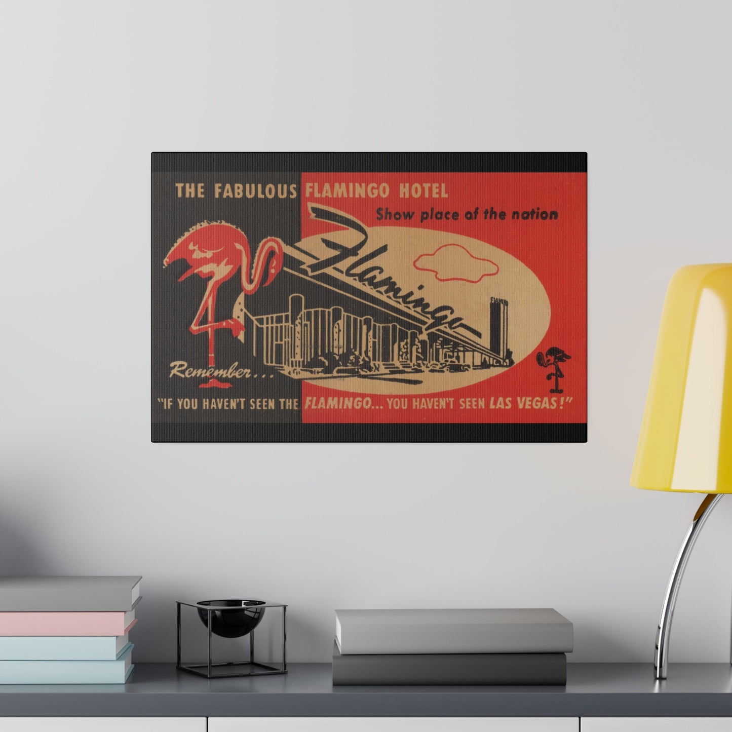 Las Vegas, Flamingo Casino, The Strip, Wall Art, Canvas Art, Vintage Casino, Matchbook Art