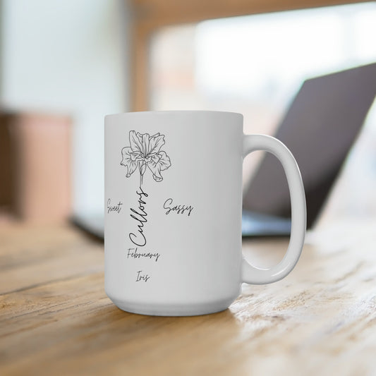 Mug Personalized, Birth Flower Gifts, Birth Flower Cup, Birth Flower Gifts For Women, Birth Flower Coffee Mug Cup