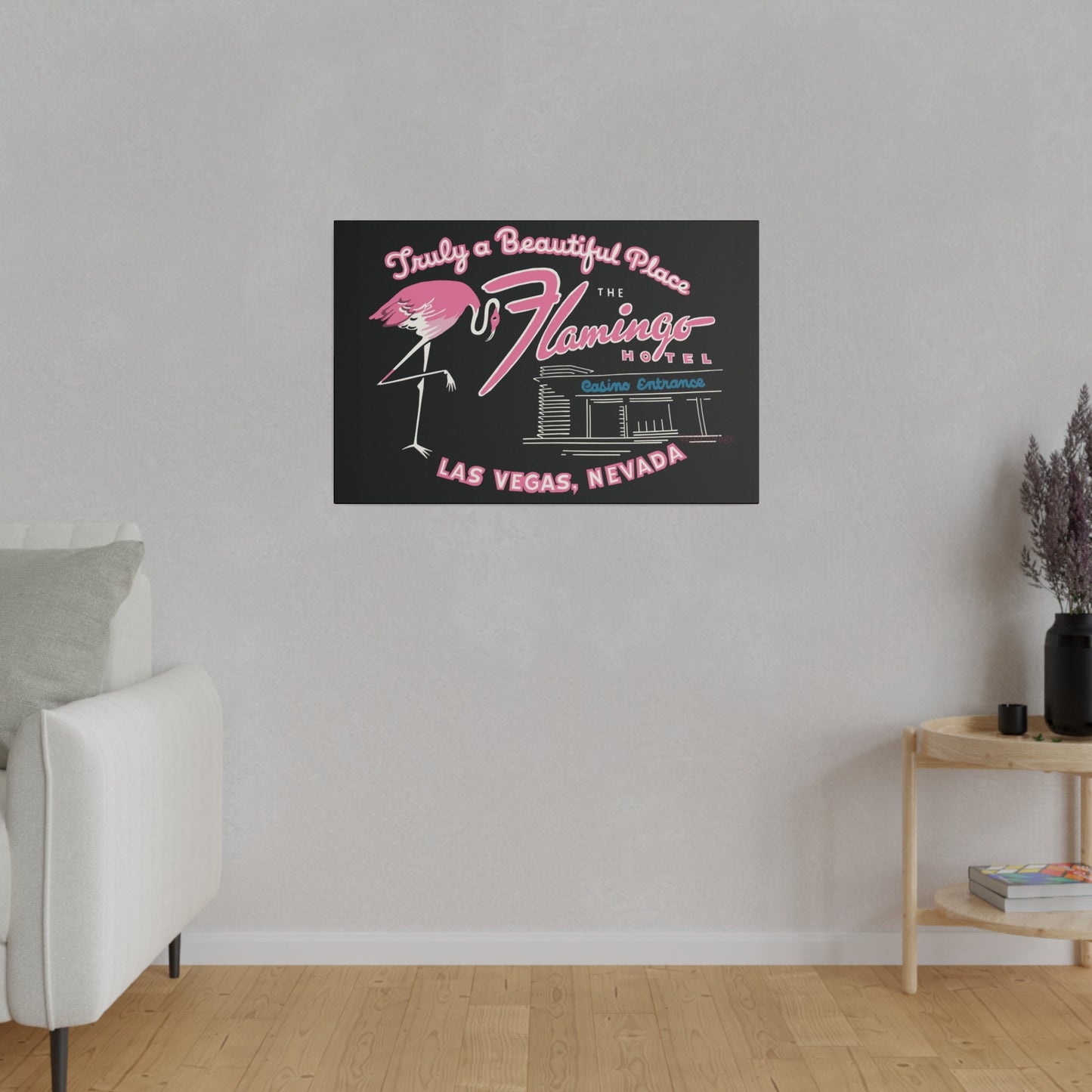 Vintage Casino Flamingo Wall Art - Retro Canvas Adventure