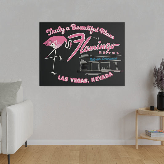 Vintage Casino Flamingo Wall Art - Retro Canvas Adventure