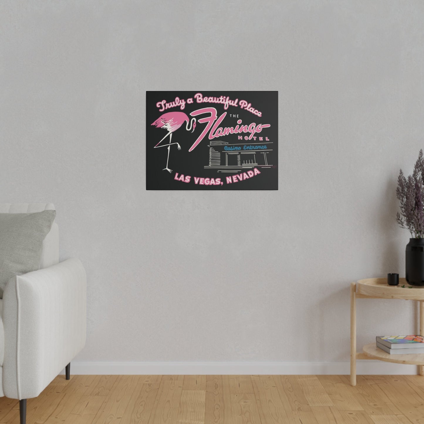 Vintage Casino Flamingo Wall Art - Retro Canvas Adventure