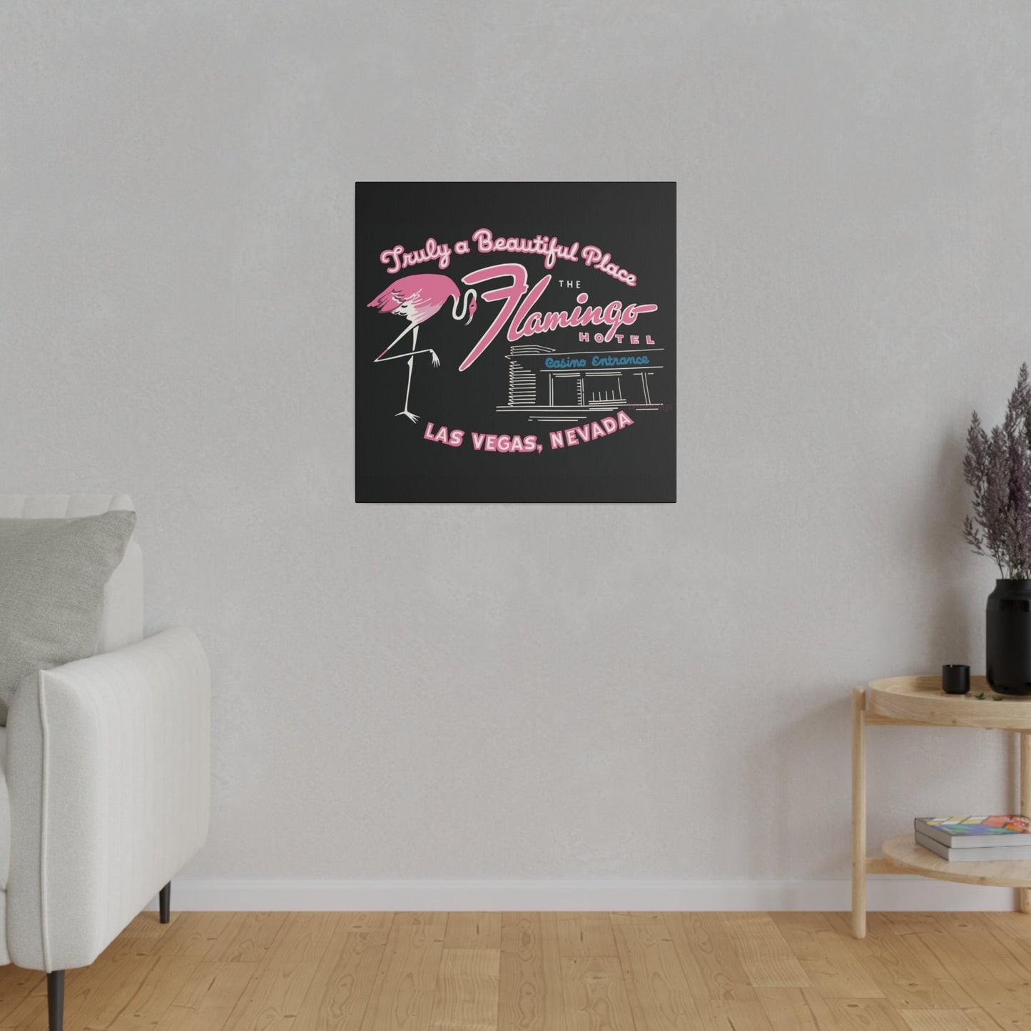 Vintage Casino Flamingo Wall Art - Retro Canvas Adventure