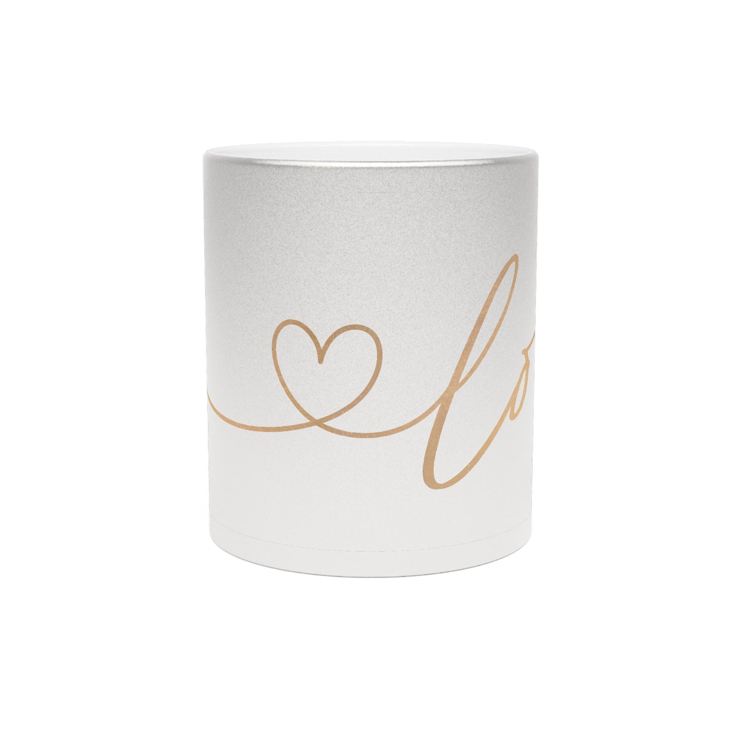 Gilded Love: Metallic Silver & Gold Coffee Mug - Elegant Drinkware - Luxury Ceramic Cup - Chic Beverage Vessel